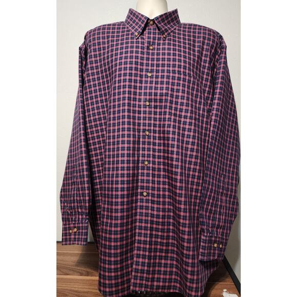 Brooks Brothers 346 Long Sleeve Button-down Dress Shirt Size 2XL Plaid - Picture 1 of 5